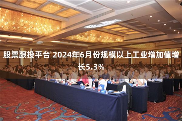 股票跟投平台 2024年6月份规模以上工业增加值增长5.3%