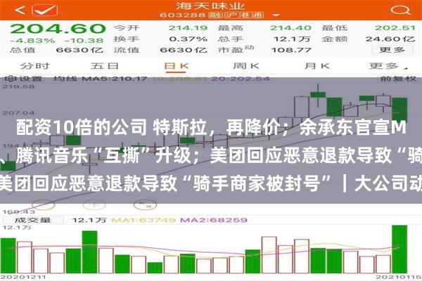 配资10倍的公司 特斯拉，再降价；余承东官宣Mate70新功能；网易云、腾讯音乐“互撕”升级；美团回应恶意退款导致“骑手商家被封号”｜大公司动态